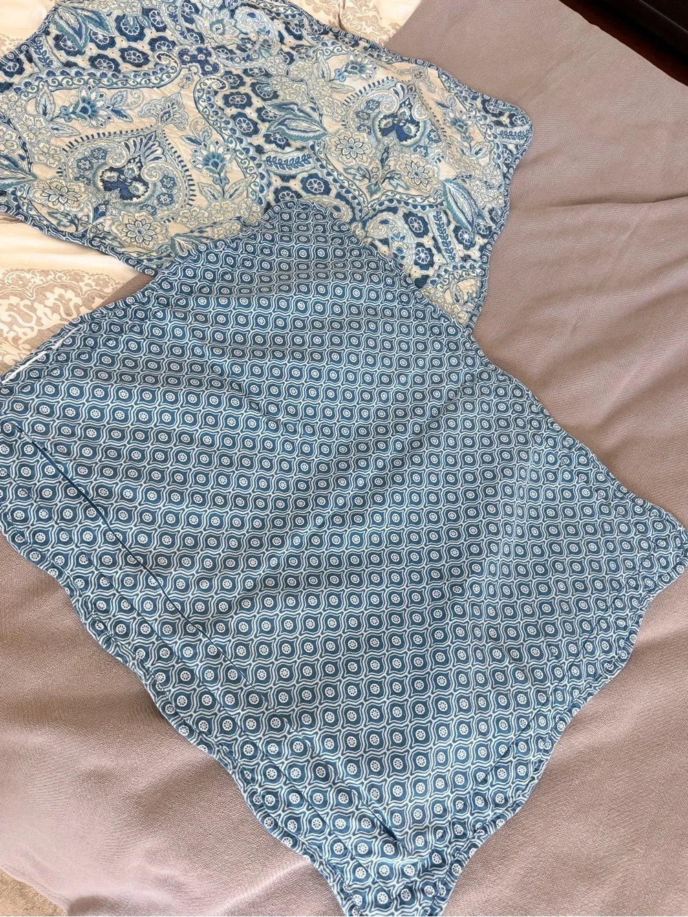Waverly Aqua Blue Paisley Pillow Shams & Valance Curtains